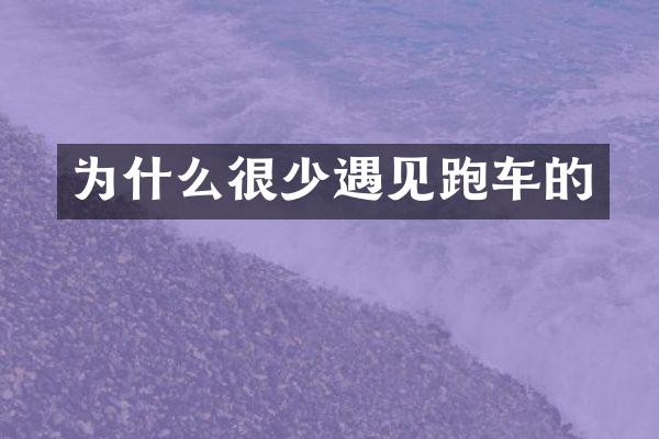 为什么很少遇见跑车的
