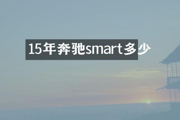15年奔驰smart多少