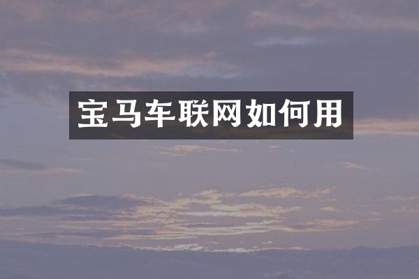 宝马车联网如何用