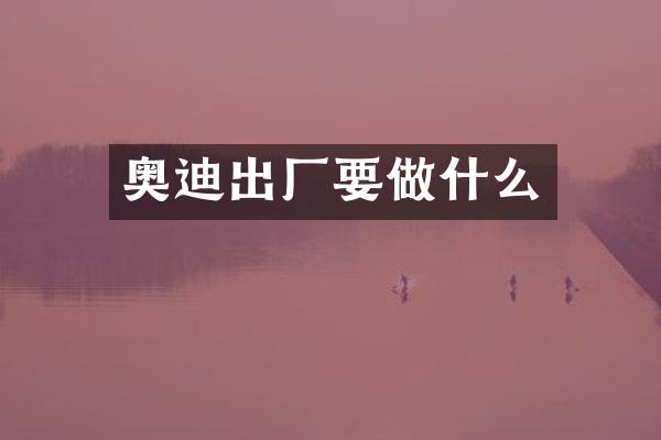 奥迪出厂要做什么