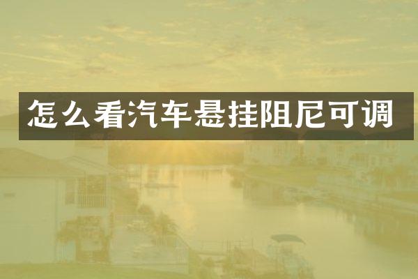 怎么看汽车悬挂阻尼可调