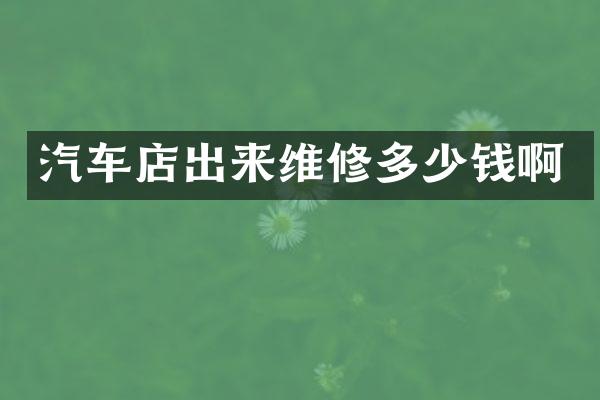 汽车店出来维修多少钱啊