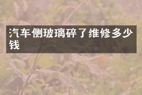 汽车侧玻璃碎了维修多少钱