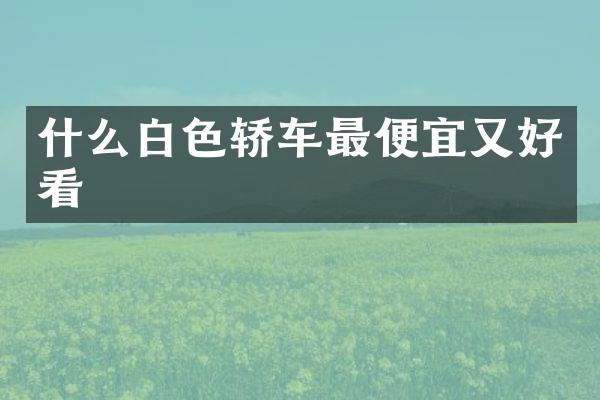 什么白色轿车又好看