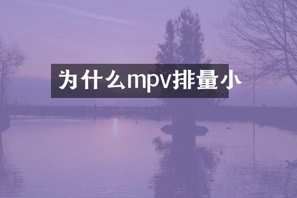 为什么mpv排量小