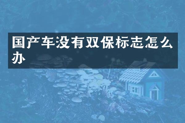 国产车没有双保标志怎么办