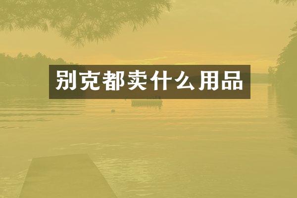 别克都卖什么用品