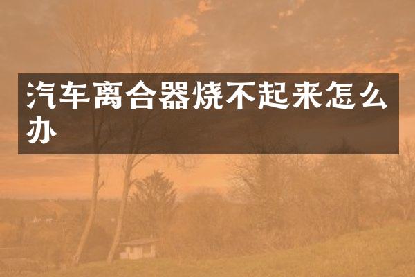 汽车离合器烧不起来怎么办