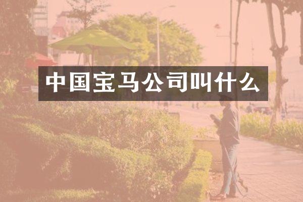中国宝马公司叫什么