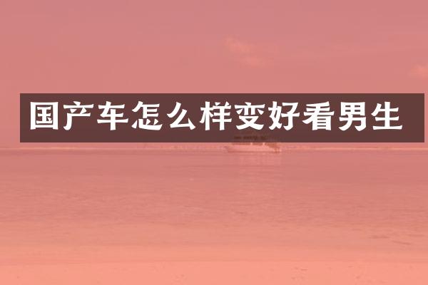 国产车怎么样变好看男生
