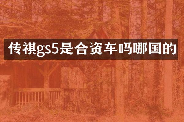 传祺gs5是合资车吗哪国的