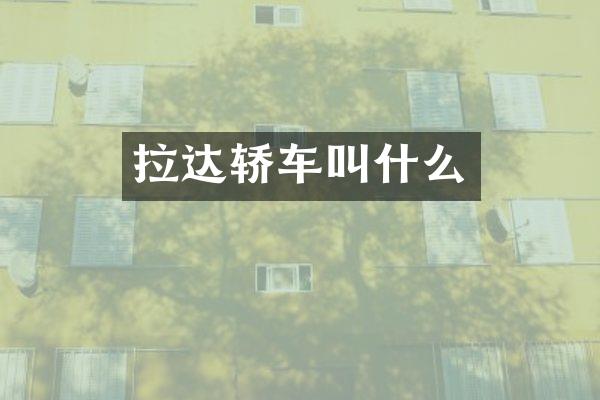 拉达轿车叫什么