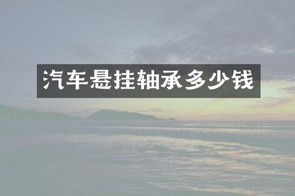 汽车悬挂轴承多少钱