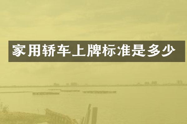 家用轿车上牌标准是多少