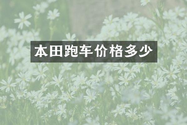 本田跑车价格多少