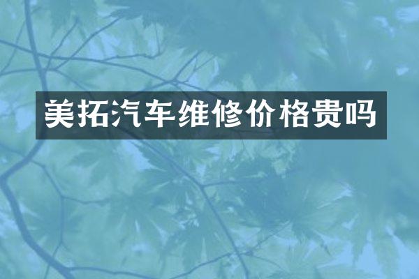 美拓汽车维修价格贵吗