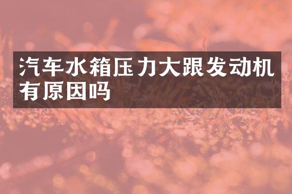汽车水箱压力大跟发动机有原因吗