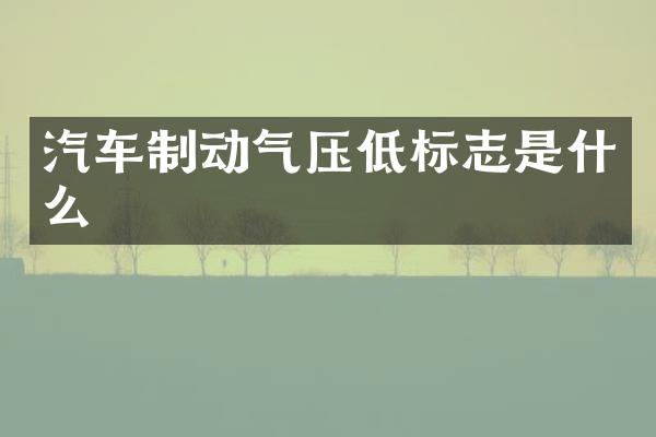 汽车制动气压低标志是什么
