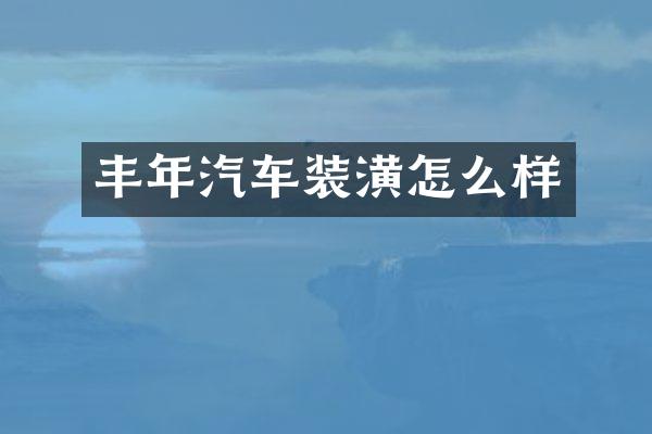 丰年汽车装潢怎么样