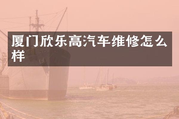 厦门欣乐高汽车维修怎么样