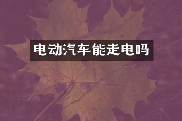 电动汽车能走电吗