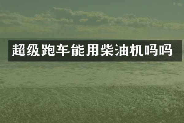 超级跑车能用柴油机吗吗