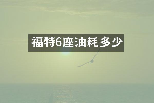 福特6座油耗多少