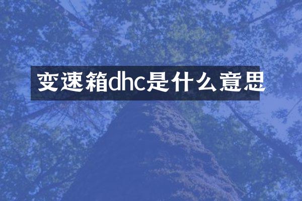 变速箱dhc是什么意思