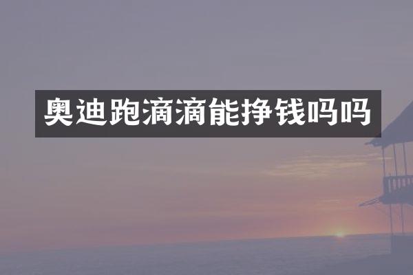 奥迪跑滴滴能挣钱吗吗