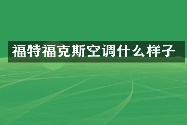 福特福克斯空调什么样子