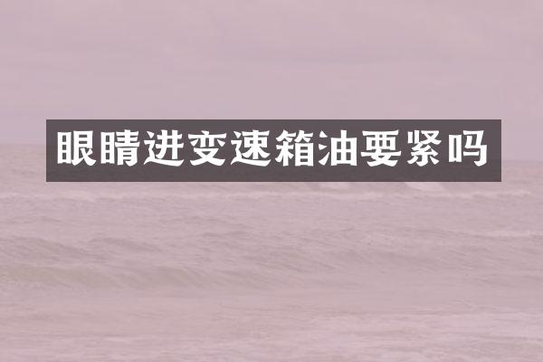 眼睛进变速箱油要紧吗