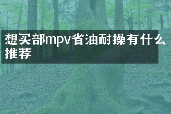想买部mpv省油耐操有什么推荐