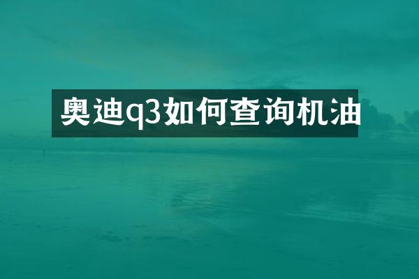 奥迪q3如何查询机油