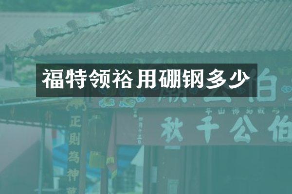 福特领裕用硼钢多少