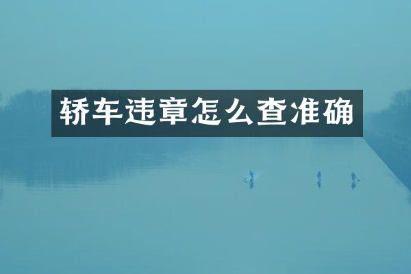 轿车违章怎么查准确