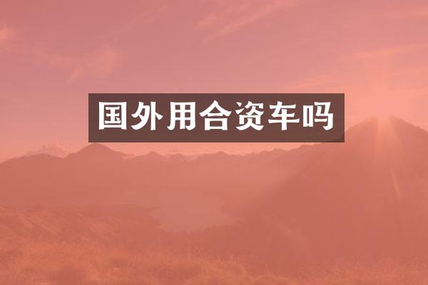 国外用合资车吗