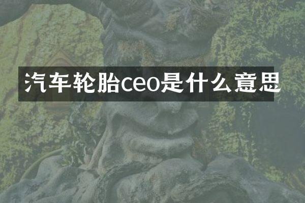 汽车轮胎ceo是什么意思