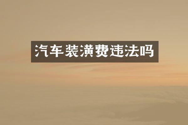汽车装潢费违法吗