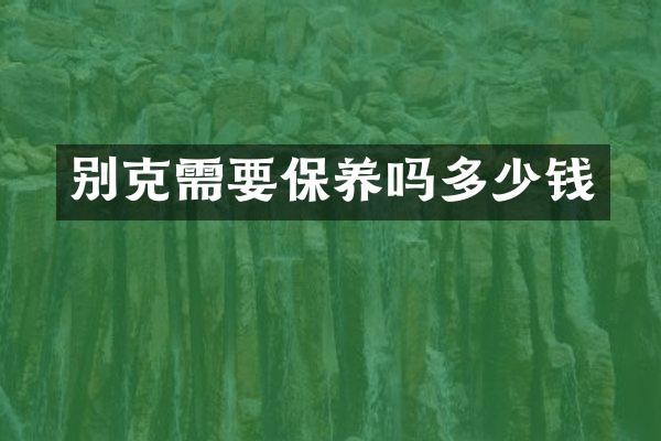 别克需要保养吗多少钱