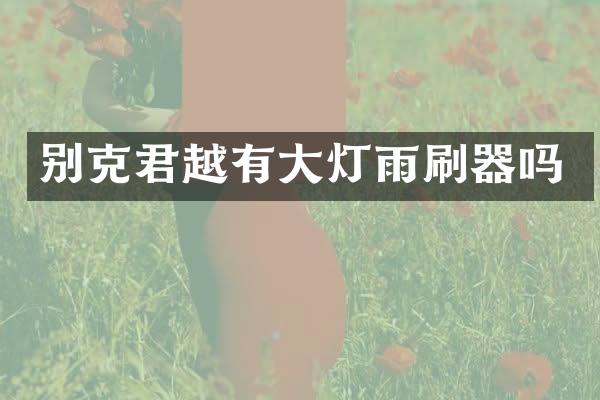 别克君越有大灯雨刷器吗