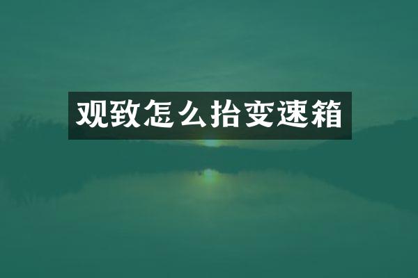 观致怎么抬变速箱