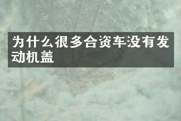 为什么很多合资车没有发动机盖