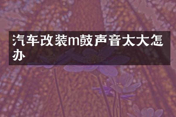 汽车改装m鼓声音太大怎么办