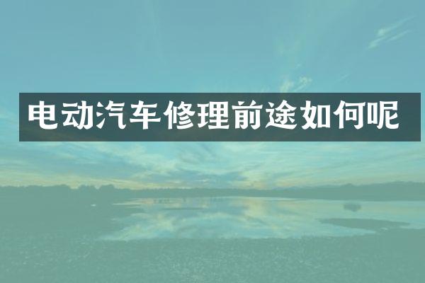 电动汽车修理前途如何呢