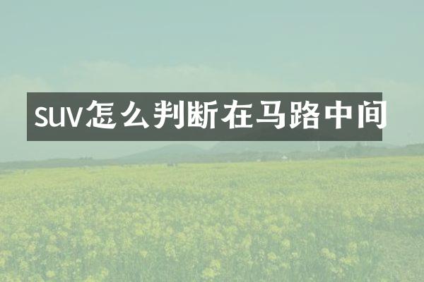 suv怎么判断在马路中间