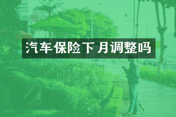 汽车保险下月调整吗