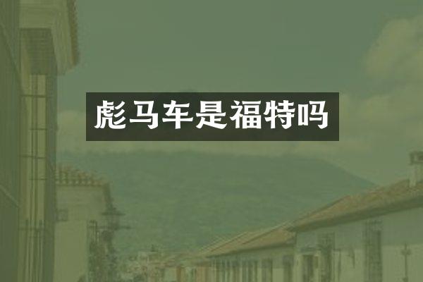 车是福特吗