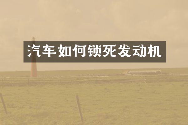 汽车如何锁死发动机