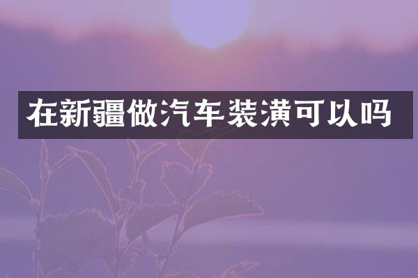 在新疆做汽车装潢可以吗
