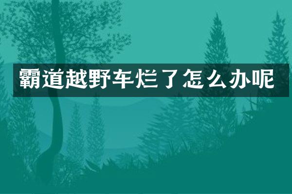 霸道越野车烂了怎么办呢